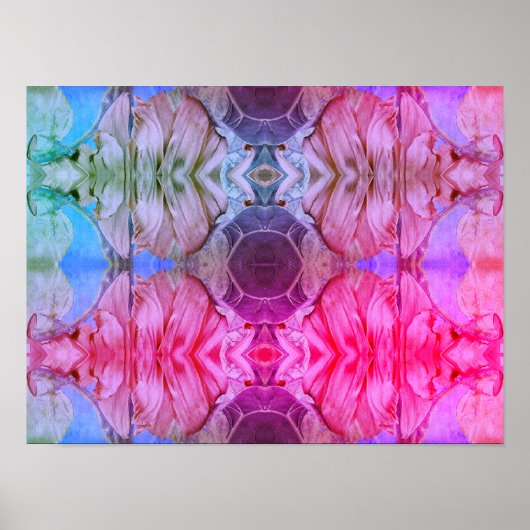 Poster Motif Abstrait d'aquarelle rose Fille Floral Boho (Devant)