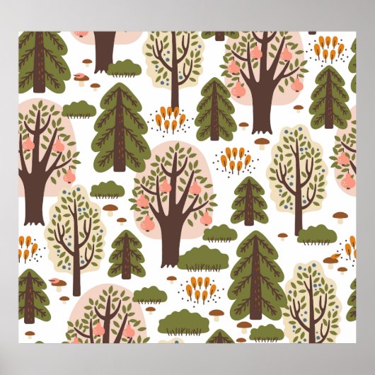 Poster Motif Abstrait de la forêt d'automne (Devant)