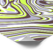 Poster Motif Abstrait de l'onde verte (Coin)