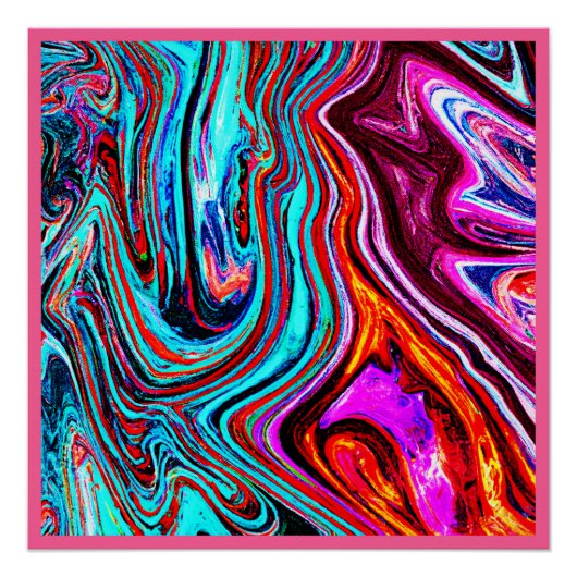 Poster Motif Abstrait de teintes dynamiques (Devant)
