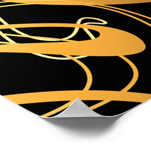 Poster Motif Abstrait doré (Coin)