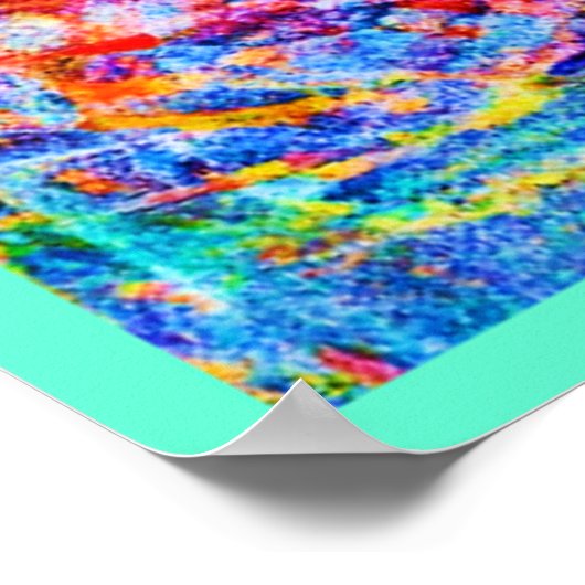 Poster Motif Abstrait éclatant couleur éclatant (Coin)