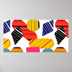 Poster Motif abstrait élégant dessiné à la main sans cout