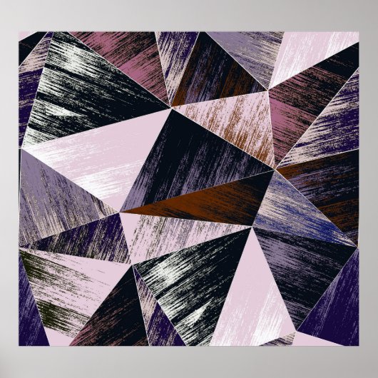 Poster motif Abstrait en polygone, triangles colorés. (Devant)