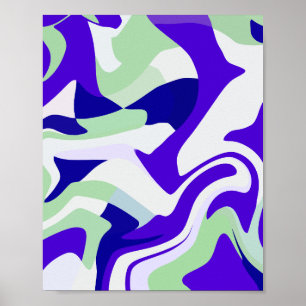 Poster Motif Abstrait en tonalité Cool