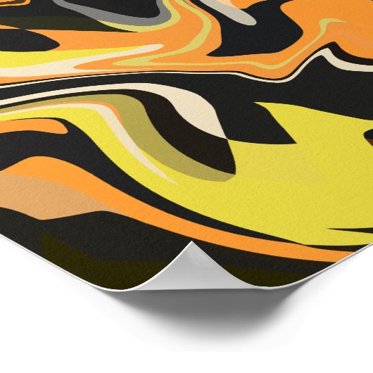 Poster Motif Abstrait en tonalité terreuse (Coin)