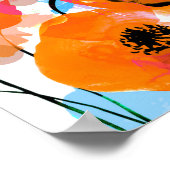 Poster motif Abstrait fleuri sans soudure peint par bross (Coin)