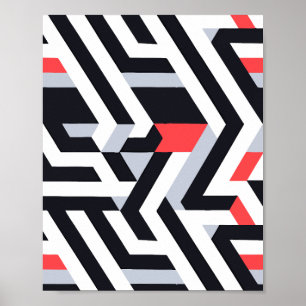 Poster Motif Abstrait géométrique avec contraste gras