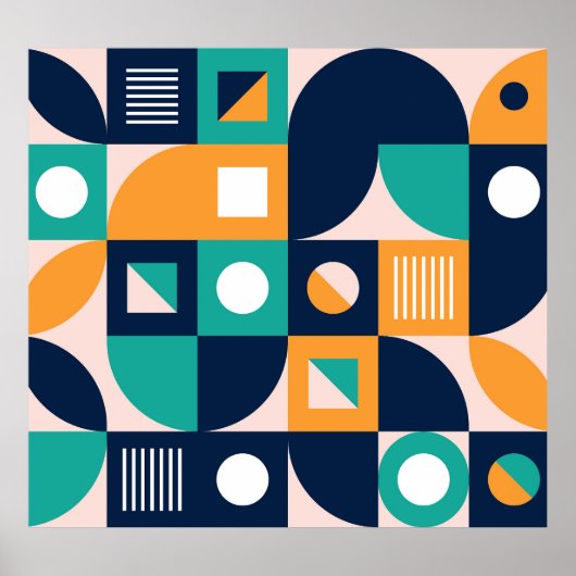 Poster Motif abstrait géométrique : coloré, design modern (Devant)