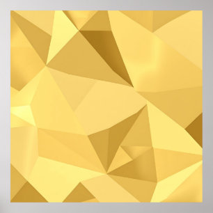 Poster Motif Abstrait Géométrique Doré
