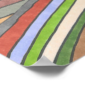 Poster Motif Abstrait géométrique rayé (Coin)