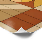 Poster Motif Abstrait géométrique - Tons chauds (Coin)