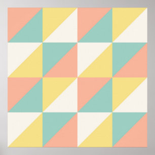 Poster Motif Abstrait Géométrique Triangle Coloré