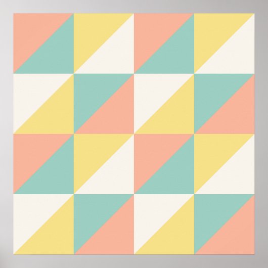 Poster Motif Abstrait Géométrique Triangle Coloré (Devant)