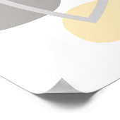 Poster Motif Abstrait Gris Jaune Moderne (Coin)