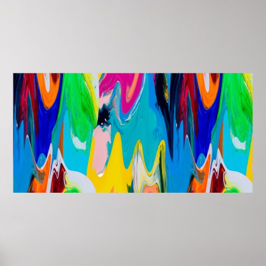 Poster Motif abstrait incolore, mur d'aquarelle (Devant)