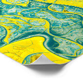 Poster Motif abstrait jaune et cyan (Coin)