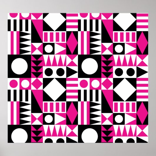 Poster Motif abstrait moderne du milieu du siècle. (Devant)