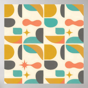 Poster Motif Abstrait Moderne du Milieu du Siècle