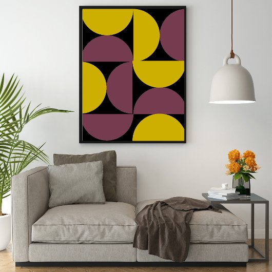 Poster Motif Abstrait Moderne du Milieu du Siècle Violet
