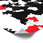 Poster Motif Abstrait Noir et blanc cristallin (Coin)