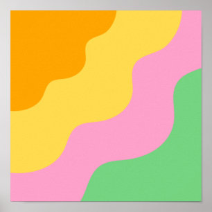 Poster Motif Abstrait Pastel