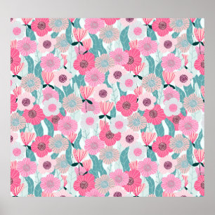 Poster Motif Abstrait Pastel Pink