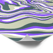 Poster Motif Abstrait pourpre et vert (Coin)