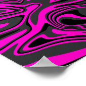 Poster Motif Abstrait rose et noir (Coin)