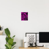 Poster Motif Abstrait rose et noir (Bureau à domicile)