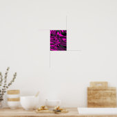 Poster Motif Abstrait rose et noir (Cuisine)