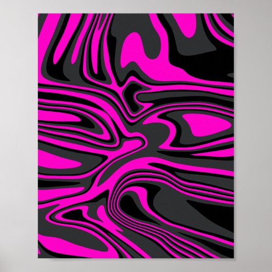 Poster Motif Abstrait rose et noir (Devant)