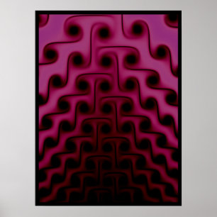 Poster Motif Abstrait rose foncé et noir