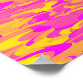 Poster Motif Abstrait Rose Jaune Orange (Coin)
