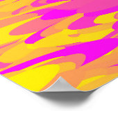 Poster Motif Abstrait rose jaune orange (Coin)