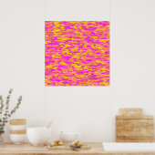 Poster Motif Abstrait Rose Jaune Orange (Cuisine)