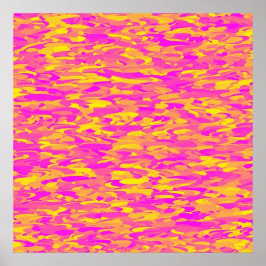 Poster Motif Abstrait Rose Jaune Orange (Devant)