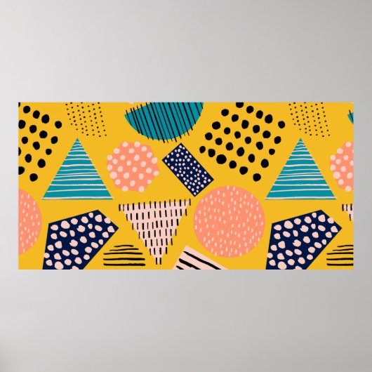 Poster Motif abstrait sans couture avec différentes forme (Devant)