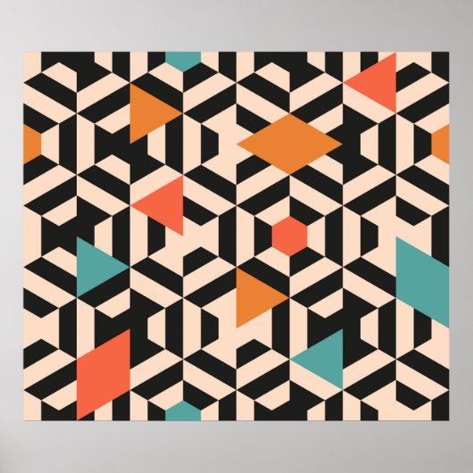 Poster Motif abstrait sans couture de formes géométriques (Devant)