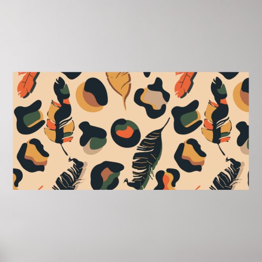 Poster motif Abstrait sans soudure, dos d'animal sauvage (Devant)