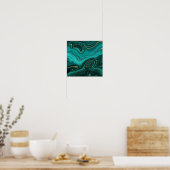 Poster Motif Abstrait Turquoise Glam Luxueux (Cuisine)