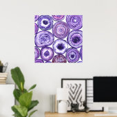 Poster Motif agate violet (Bureau à domicile)