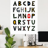 Poster Motif alphabet de construction (Bureau à domicile)
