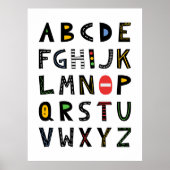 Poster Motif alphabet de construction (Devant)