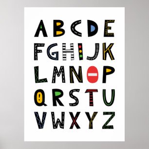 Poster Motif alphabet de construction