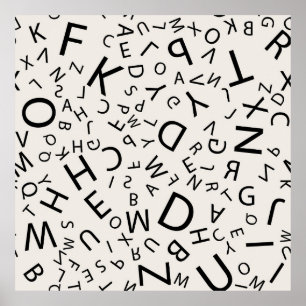 Poster Motif alphabet lettres