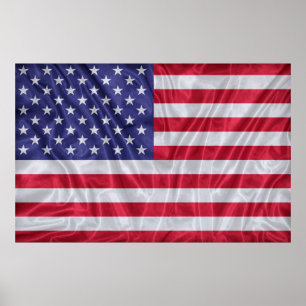 Poster Motif américain sur la texture du tissu,