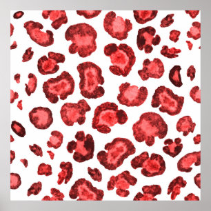 Poster Motif aquarelle illustration peau léopard. Effacer