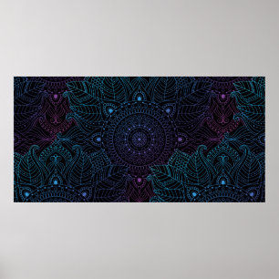 Poster Motif arabesque oriental sans couture. Décorat lac