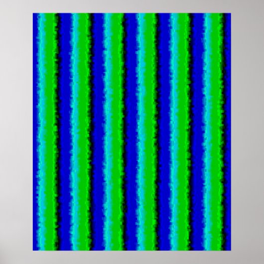 Poster Motif arc-en-ciel bleu vert abstrait 3D (Devant)